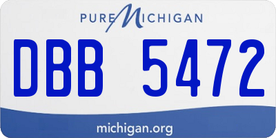 MI license plate DBB5472