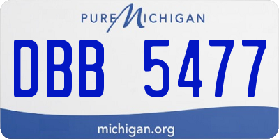 MI license plate DBB5477