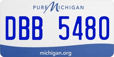 MI license plate DBB5480