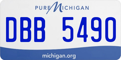 MI license plate DBB5490