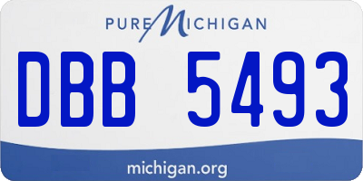 MI license plate DBB5493