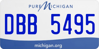 MI license plate DBB5495