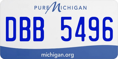 MI license plate DBB5496