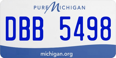MI license plate DBB5498