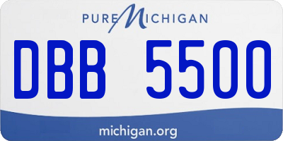 MI license plate DBB5500