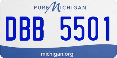 MI license plate DBB5501