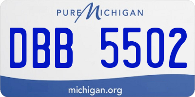 MI license plate DBB5502
