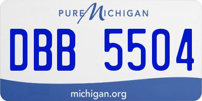 MI license plate DBB5504