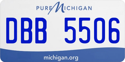 MI license plate DBB5506