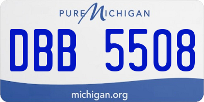MI license plate DBB5508