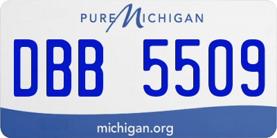 MI license plate DBB5509
