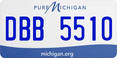 MI license plate DBB5510
