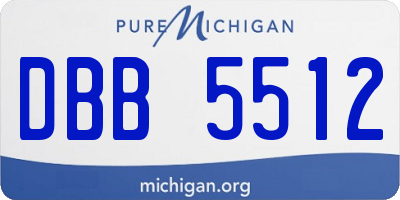 MI license plate DBB5512