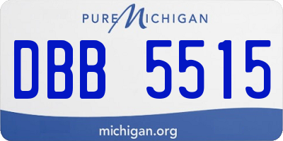 MI license plate DBB5515