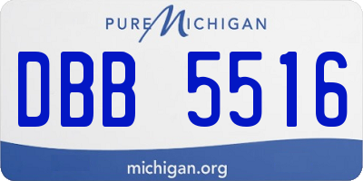 MI license plate DBB5516