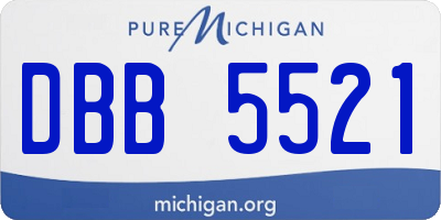 MI license plate DBB5521
