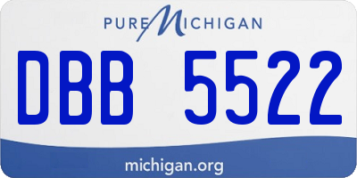MI license plate DBB5522