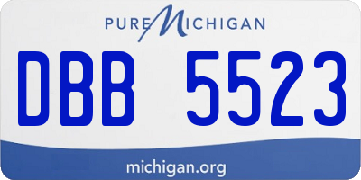 MI license plate DBB5523