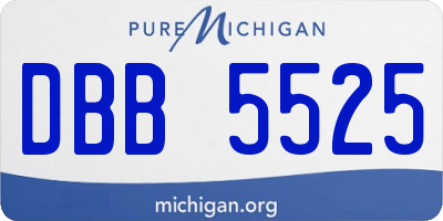 MI license plate DBB5525