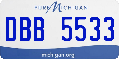 MI license plate DBB5533
