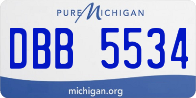 MI license plate DBB5534