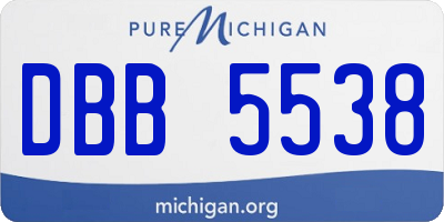 MI license plate DBB5538