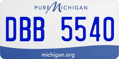 MI license plate DBB5540