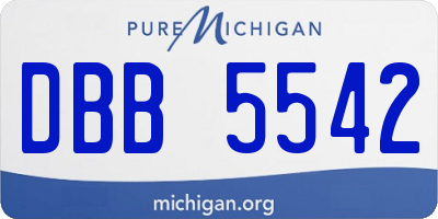 MI license plate DBB5542