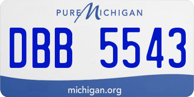 MI license plate DBB5543