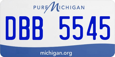 MI license plate DBB5545
