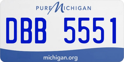 MI license plate DBB5551