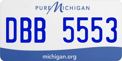 MI license plate DBB5553