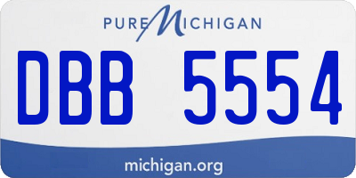 MI license plate DBB5554