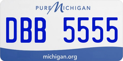 MI license plate DBB5555