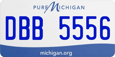 MI license plate DBB5556