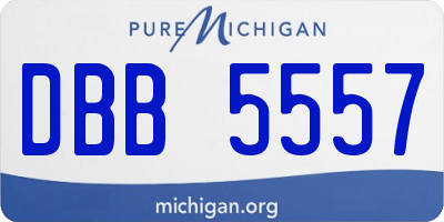 MI license plate DBB5557