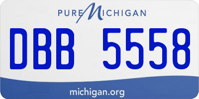 MI license plate DBB5558