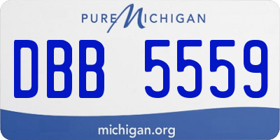MI license plate DBB5559