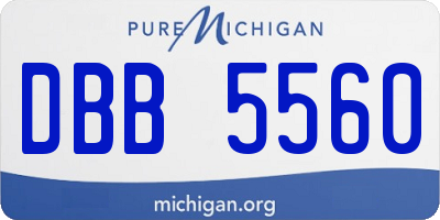 MI license plate DBB5560