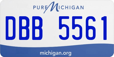 MI license plate DBB5561
