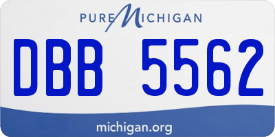 MI license plate DBB5562