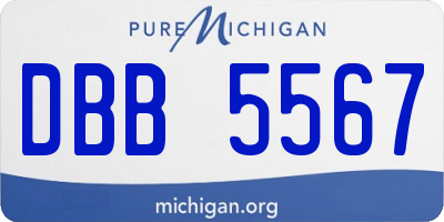 MI license plate DBB5567