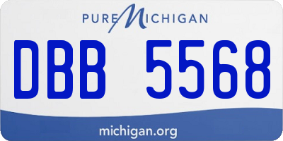 MI license plate DBB5568