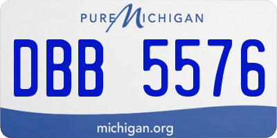 MI license plate DBB5576