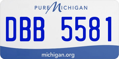 MI license plate DBB5581