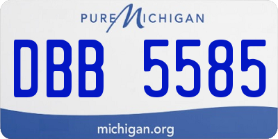 MI license plate DBB5585