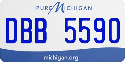 MI license plate DBB5590