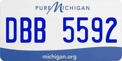 MI license plate DBB5592
