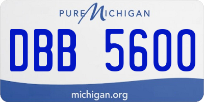 MI license plate DBB5600