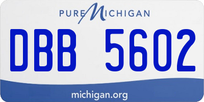 MI license plate DBB5602